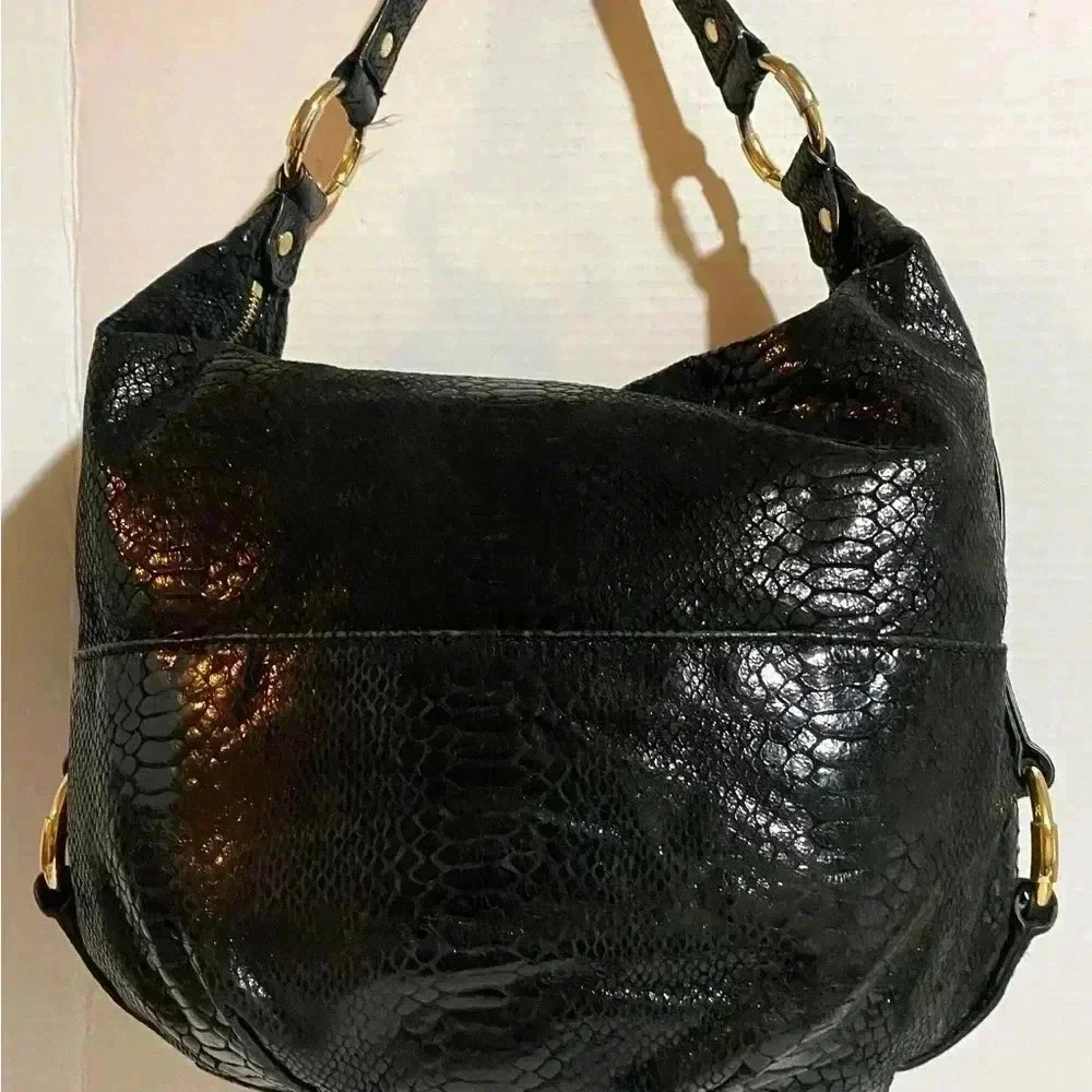 Michael kors snakeskin leather snakeskin embossed satchel handbag